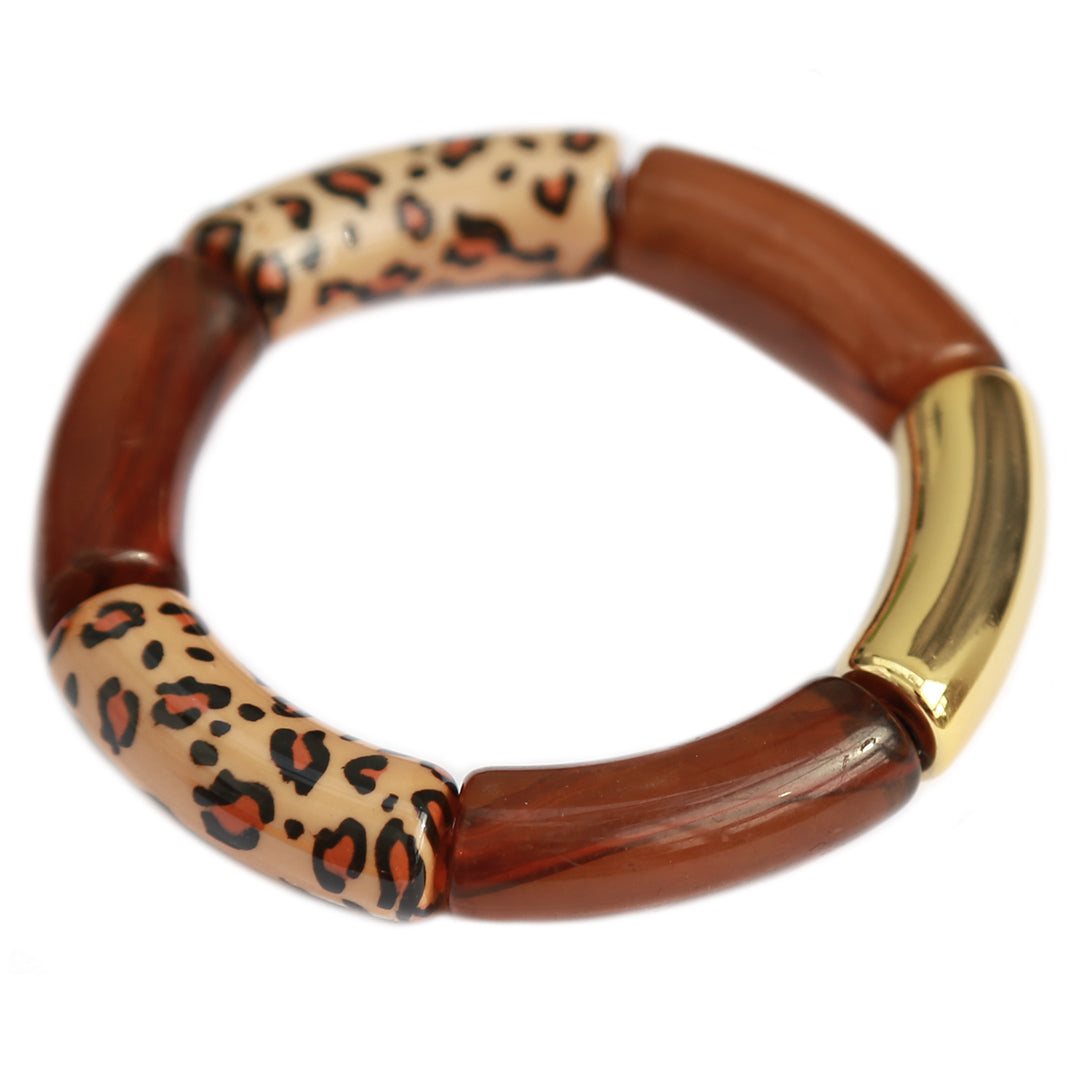 Armband Penne Leopard hellbraun