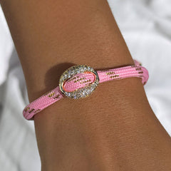 Bohnenarmband diamant rosa