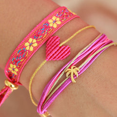 Brazalete corazón rosa oscuro