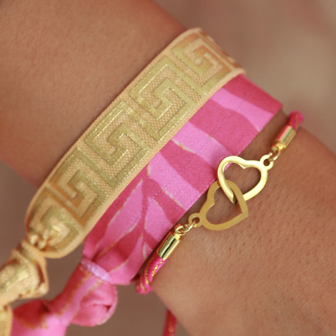 Armband hearts pink gold – Love Ibiza