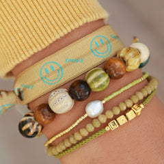 Pulsera Miyuki perla oliva