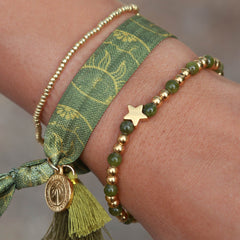 Moraira armband Stern Oliven stein