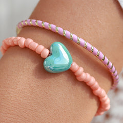 Gouden bangle stripe roze