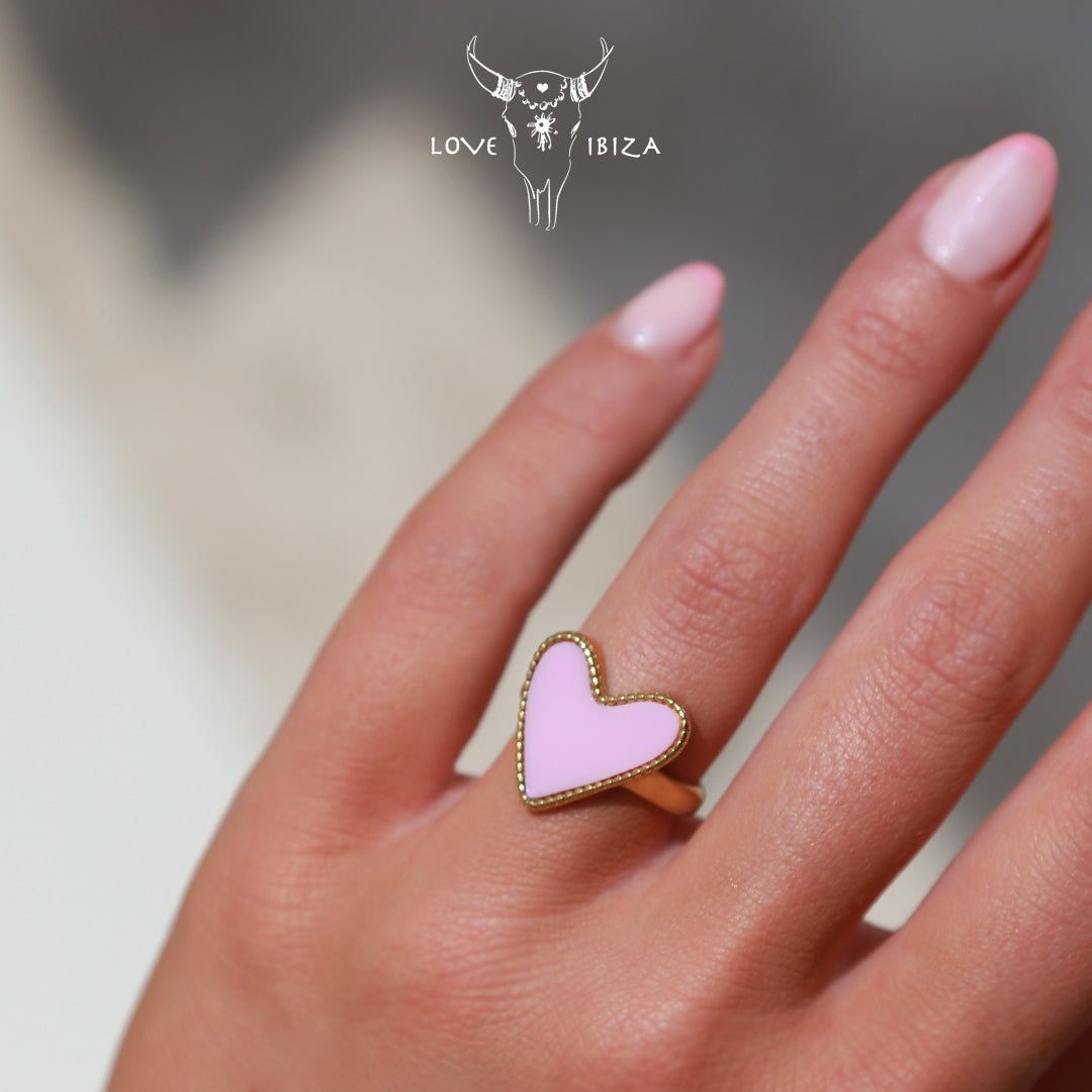 Goldring Punkte Herz rosa