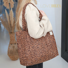 Blockprint shoulder bag leopard