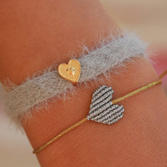 bracelet set gray heart