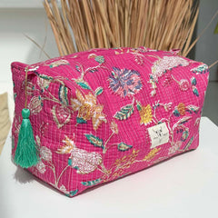 Toilettas bloem roze L