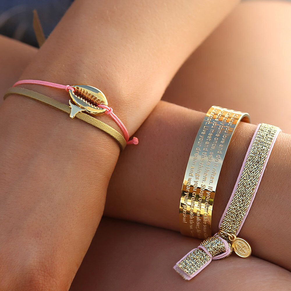 Bracelet coral gold shell