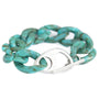 Armband large chain silber turquoise