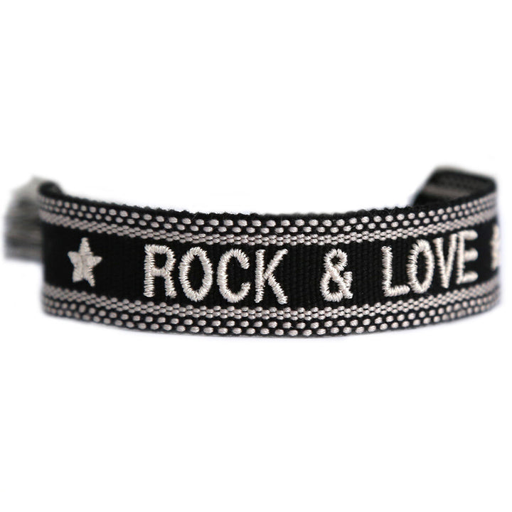 Geweven armbandje rock & love
