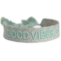 Bracelet tissé good vibes only menthe