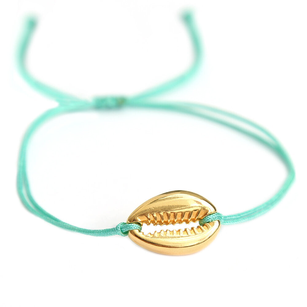 Armband türkis gold shell