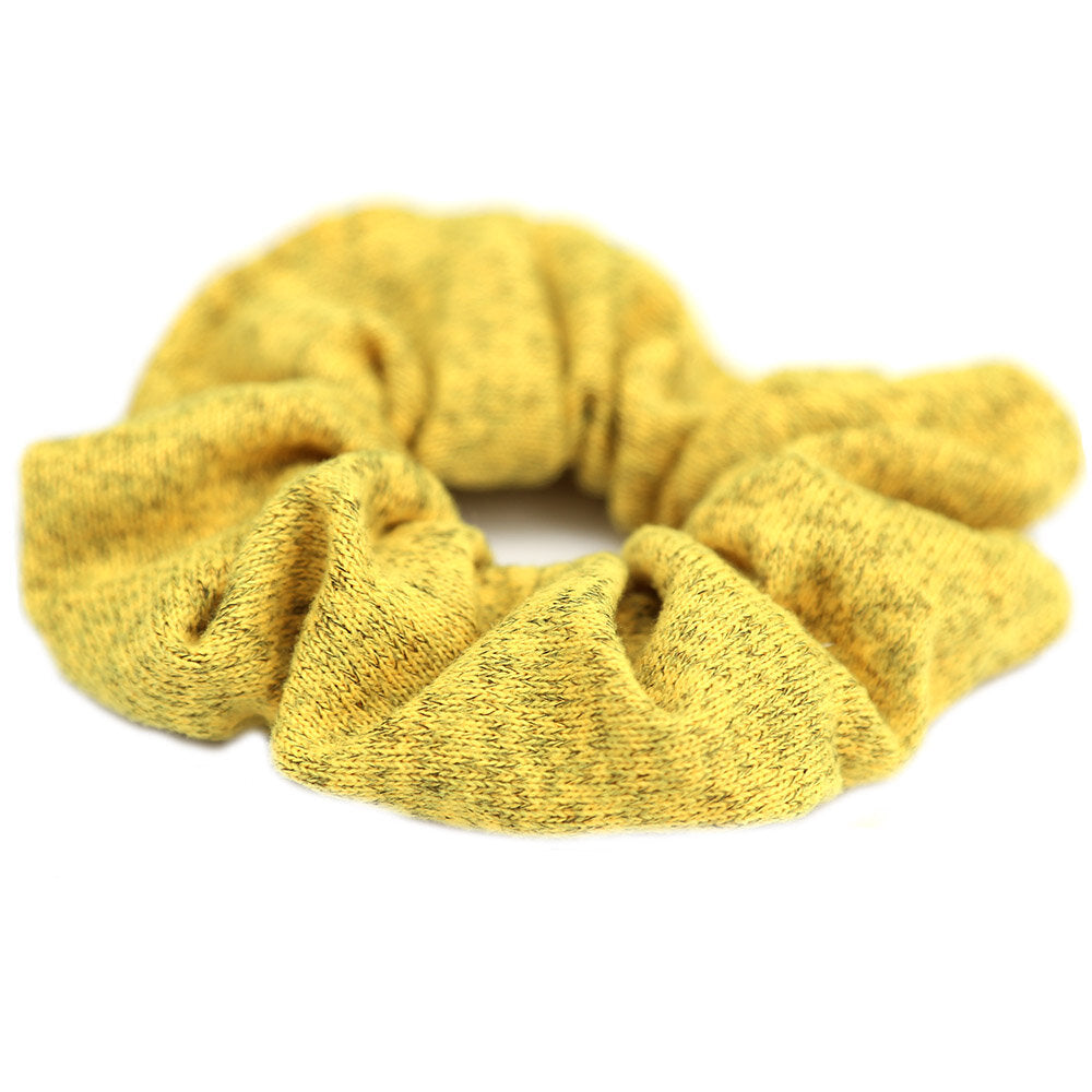 Scrunchie knitted yellow melee