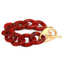 Bracelet chain scarlet red silver