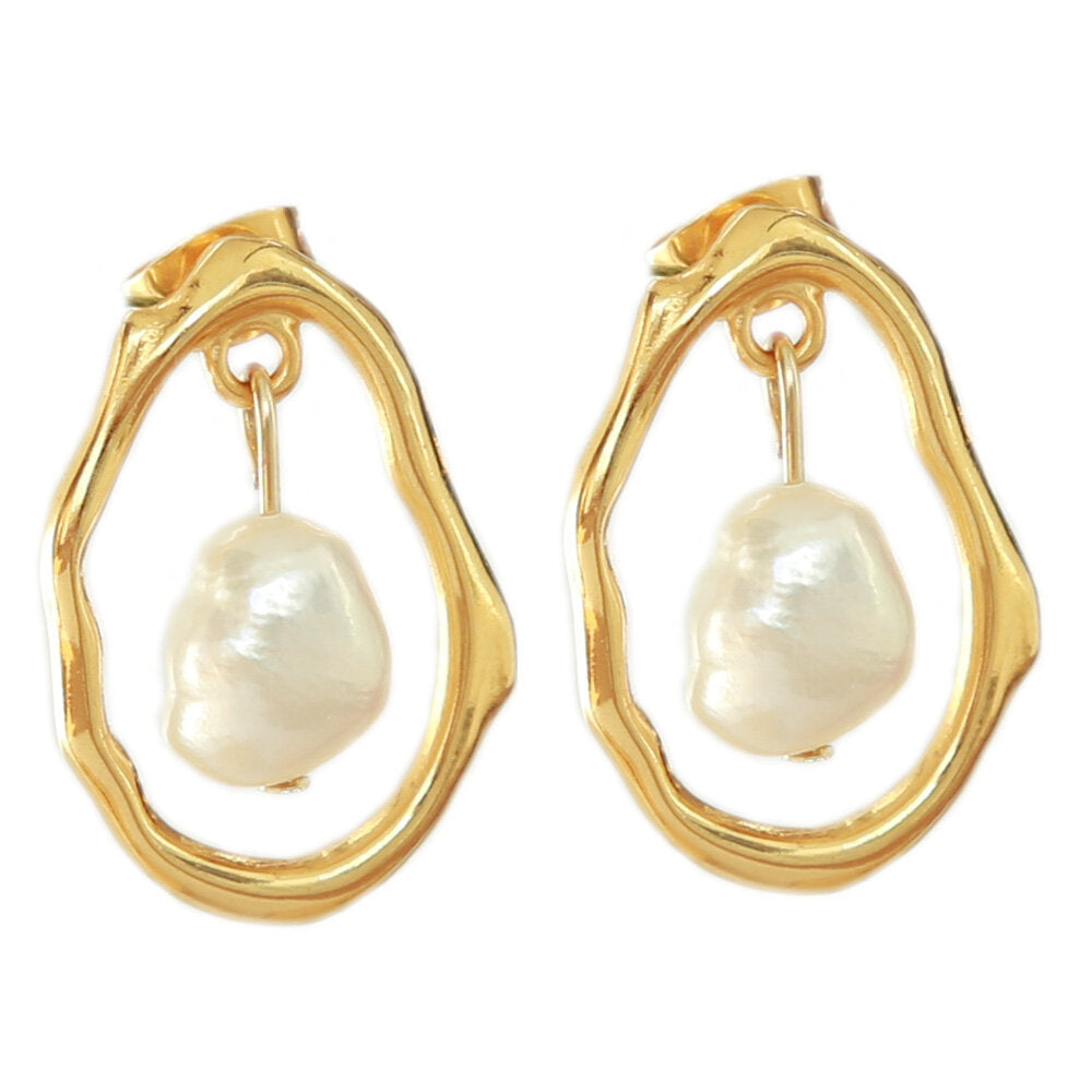 Goldenes ohrringe pearl