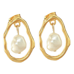 Goldenes ohrringe pearl