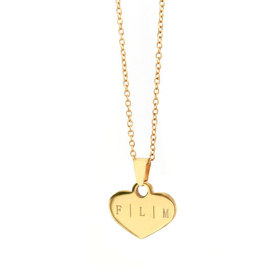 Gravierte Halskette aus Gold – Herz mit 3 Initialen