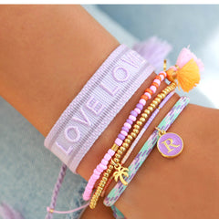 Gewebtes Armband lila LOVE