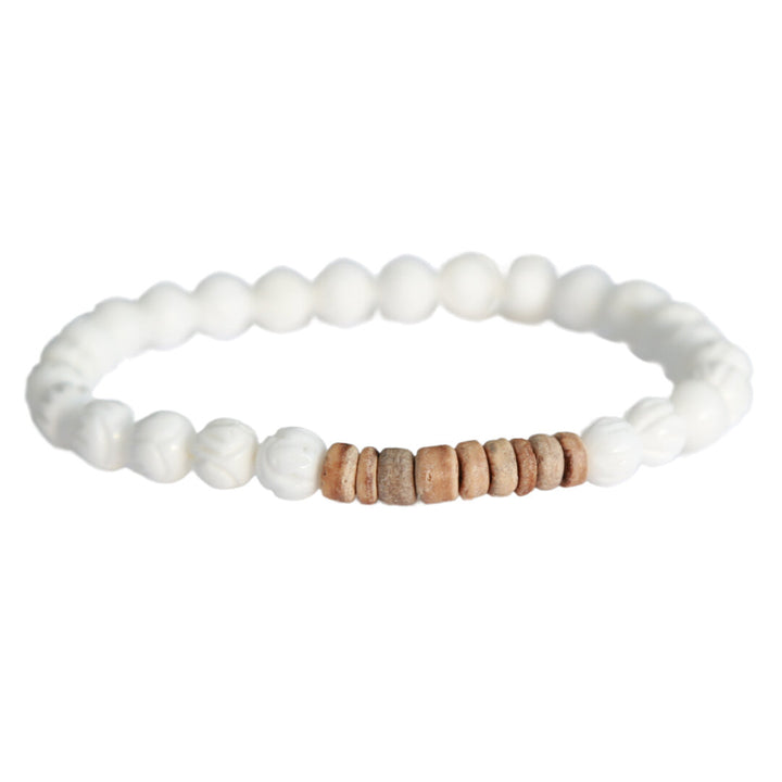 Armband Coconut white carved