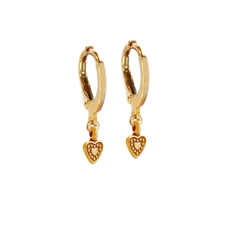 Oorbel heart gold