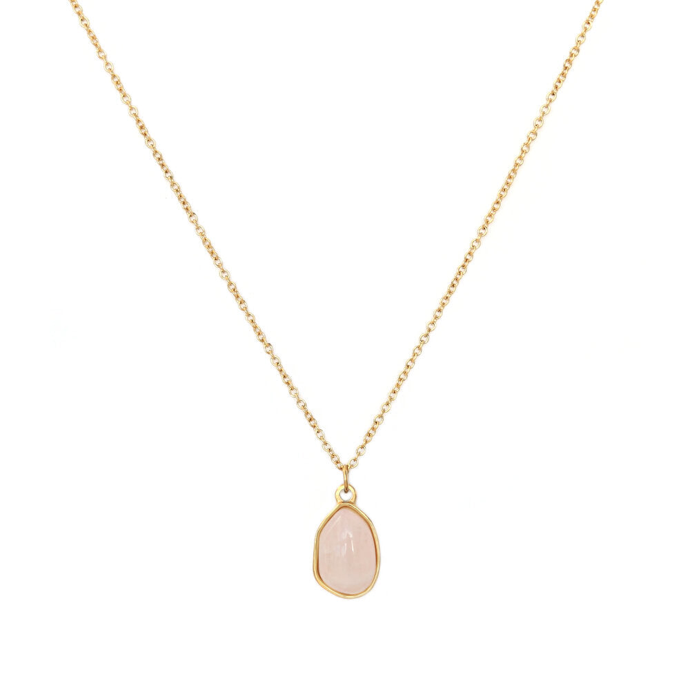 Gouden ketting rose quartz