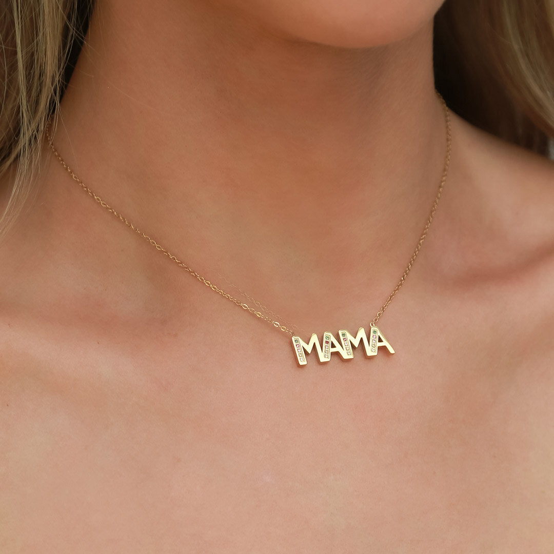 Goldene Halskette Mama Sparkle