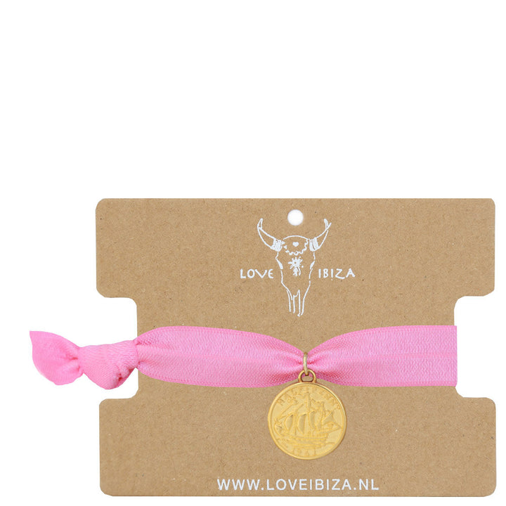 Ibiza armband soft pink coin 