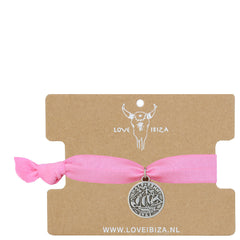 Ibiza bracelet soft pink coin silver