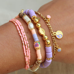 Goldener armband yinyang lila