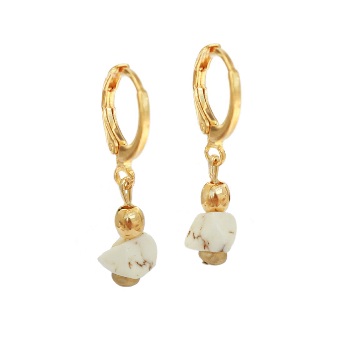 Gold earrings Vedra crème