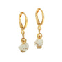 Gold earrings Vedra pink