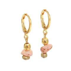 Gold earrings Vedra peach