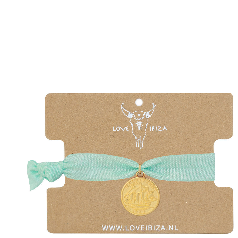 Ibiza armband baby blue coin 