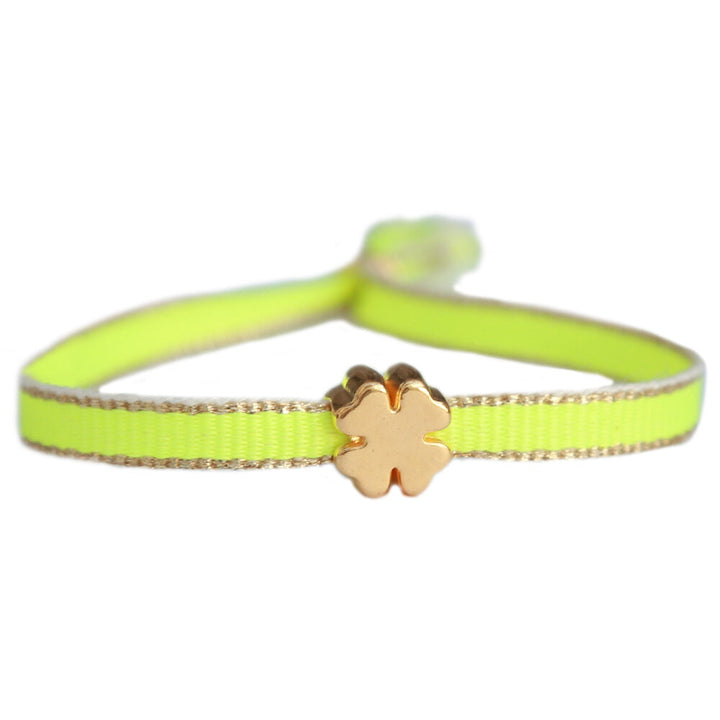 Bracelet golden clover neon yellow