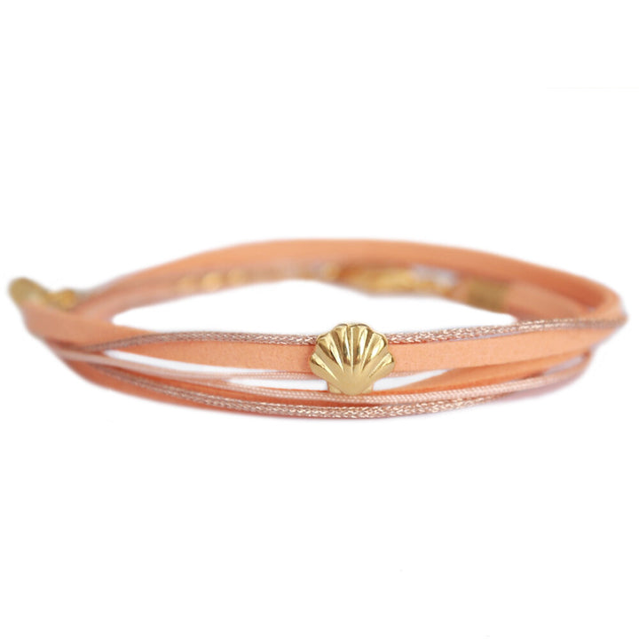 Wrap bracelet peach shell