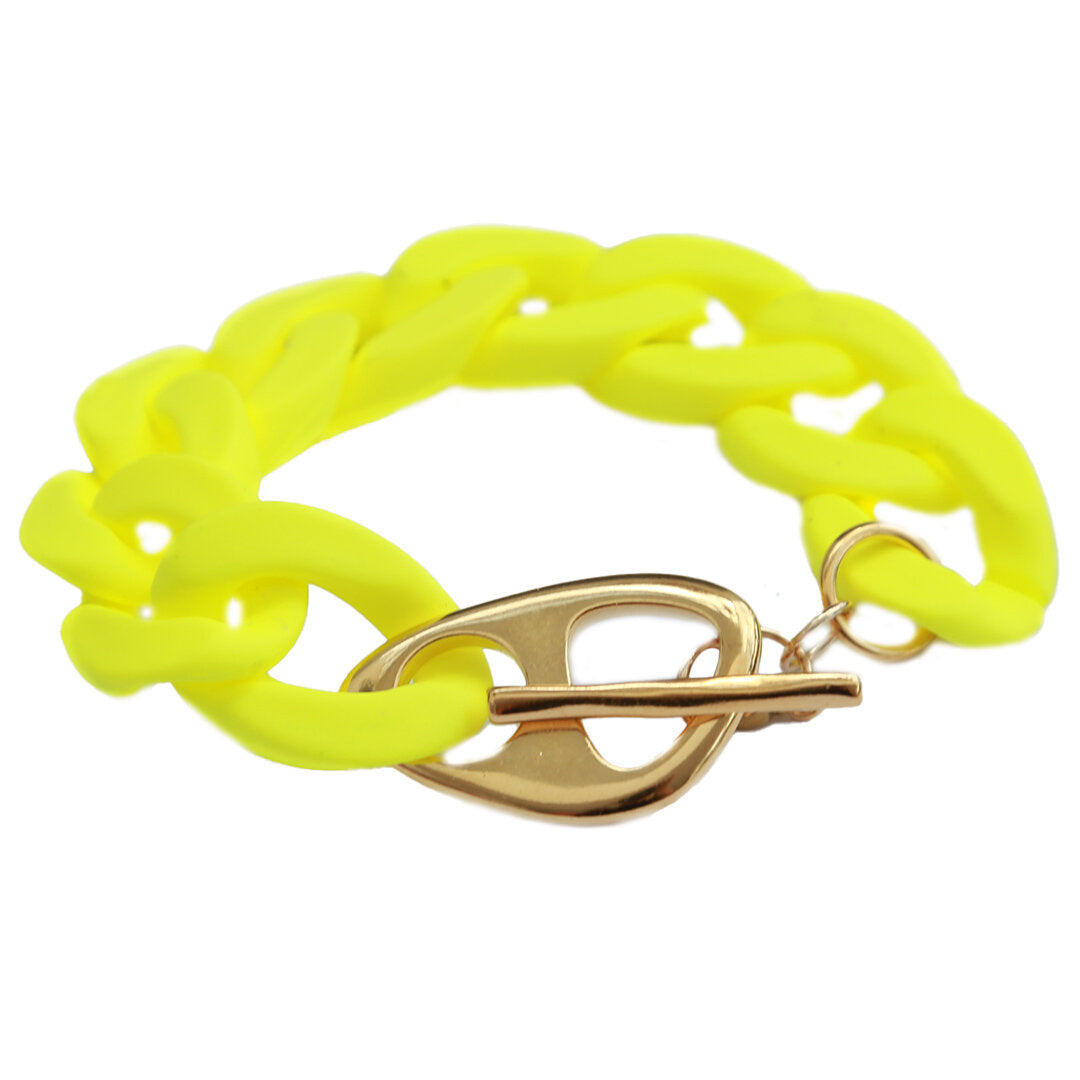 Bracelet chaîne neon yellow